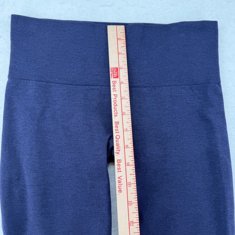 Lululemon Ebb To Street Crop Leggings Ruched Seamless Womens 6 Navy Blue Gym - Picture 3 of 7